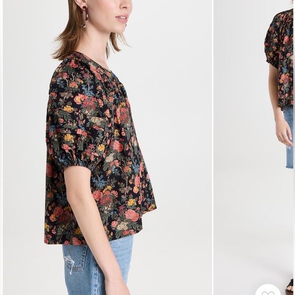 NWOT THE GREAT. The Carriage Top black enchanted floral size 1 - Picture 3 of 11